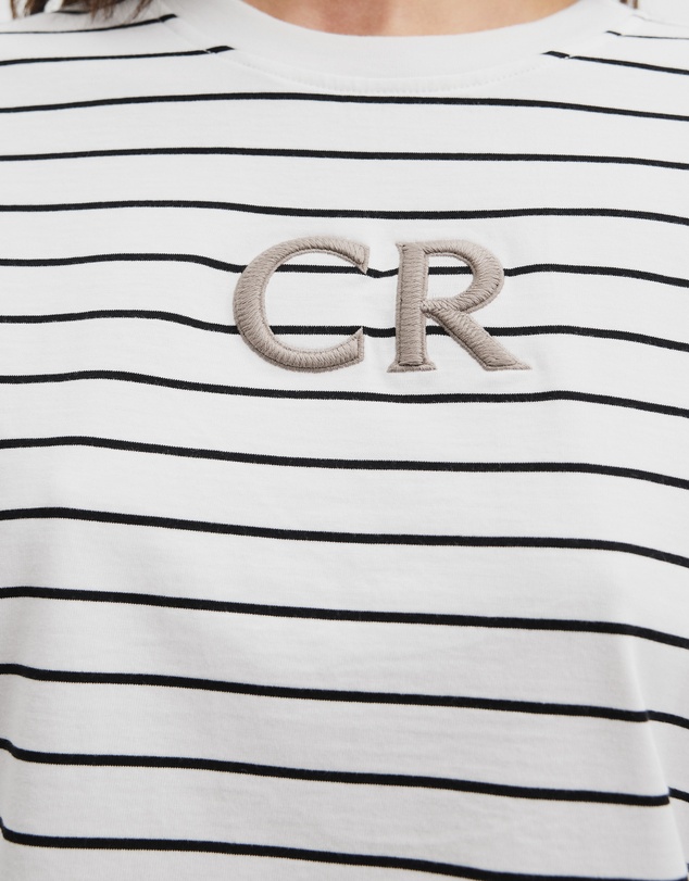 Country Road - Australian Cotton Cr Logo Stripe T-shirt