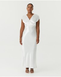Third Form - Satin Cross Over Gather Dress