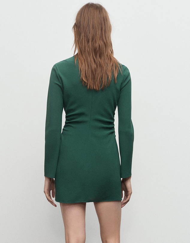 M.N.G - Boat-Neck Ruched Dress