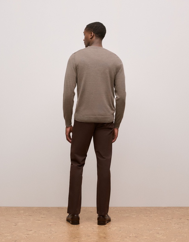 Trenery - Merino V Neck in Cocoa