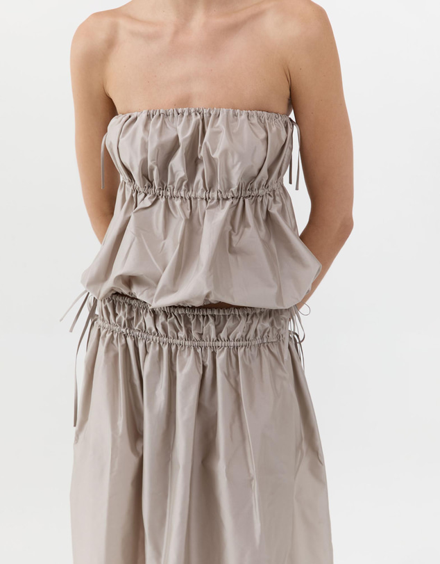 St. Agni - Paper Taffeta Strapless Drawstring Top