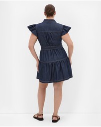 City Chic - Plus size Kelsie Denim Mini Dress - dark wash