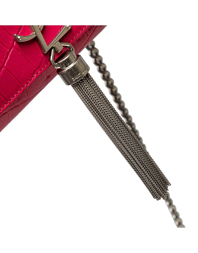 Pre-Loved by Azura Reborn - Pre-Loved Medium Croc Embossed Leather Kate Tassel Crossbody