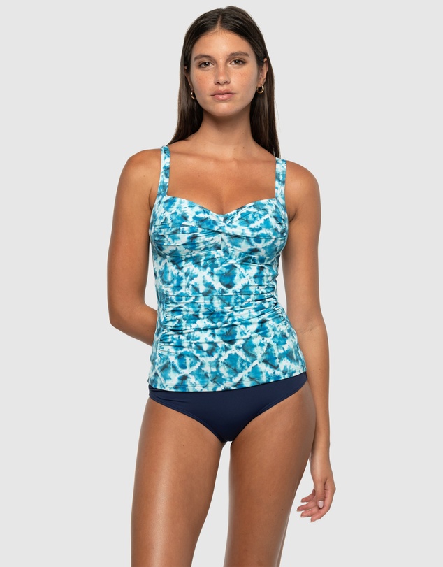 Nip Tuck Swim - Celestial Waters Joanne Multifit Ruched Front Tankini Top