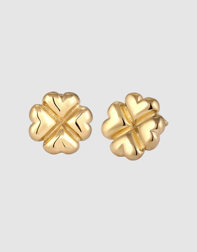 Elli Jewelry - Heart Stud Earrings in Gold-Plated 925 Silver