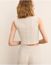 Emme - Ecru Linen Waistcoat