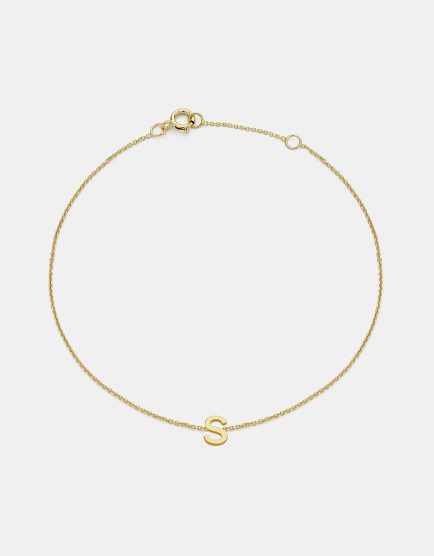 Zoe Olivia - 9K Gold Initial S Bracelet