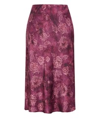 City Chic - Plus size Miranda Lace Print Midi Skirt - mulberry