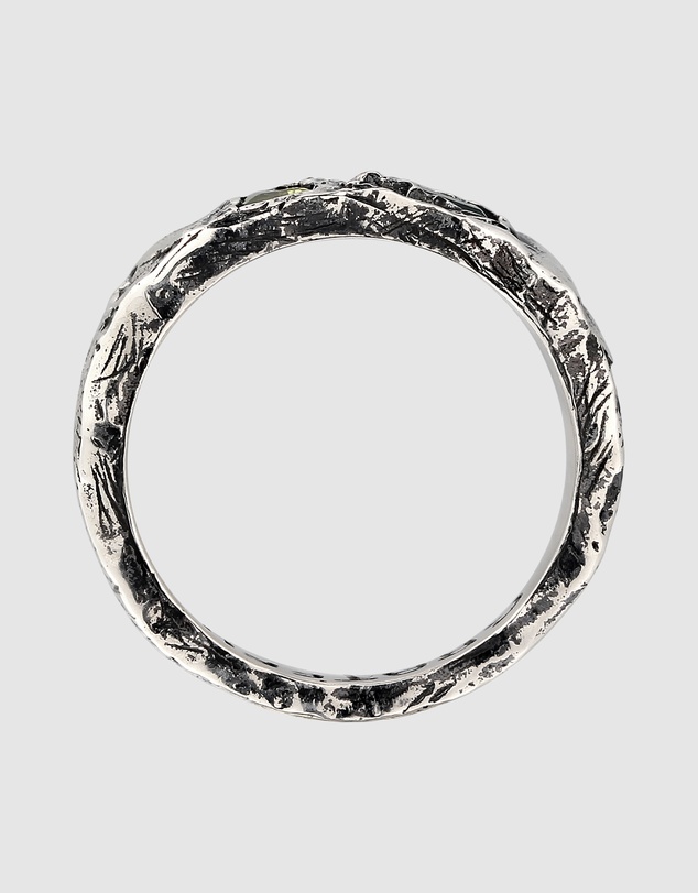 Haze & Glory - ICONIC EXCLUSIVE - Distressed Silver Ring with Emerald and Peridot Stones