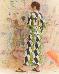 KINGA CSILLA - Oro Tile Olive Maxi Dress