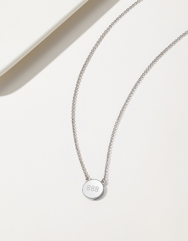 Mestige - Angel Number Necklace 888 - Silver Plated