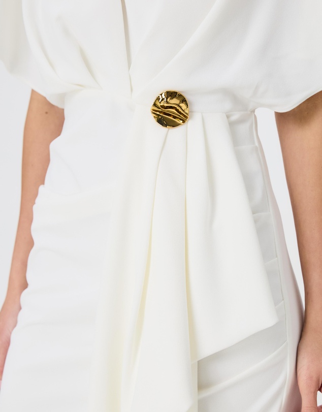 Tussah - Vivian Flutter Sleeve Ruffle Detail Midi Dress