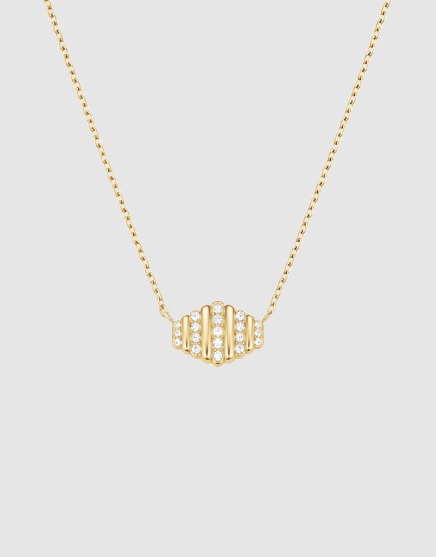 Rosefield - Striped Pavé Crystal Gold-Tone Necklace