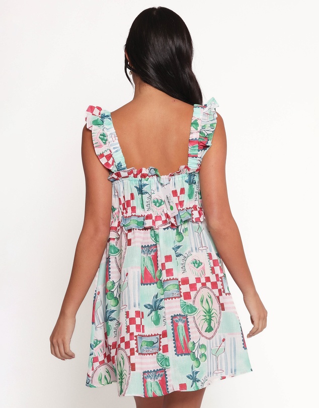 Petal & Pup - Annis Frill Sleeve Mini Dress - Aqua