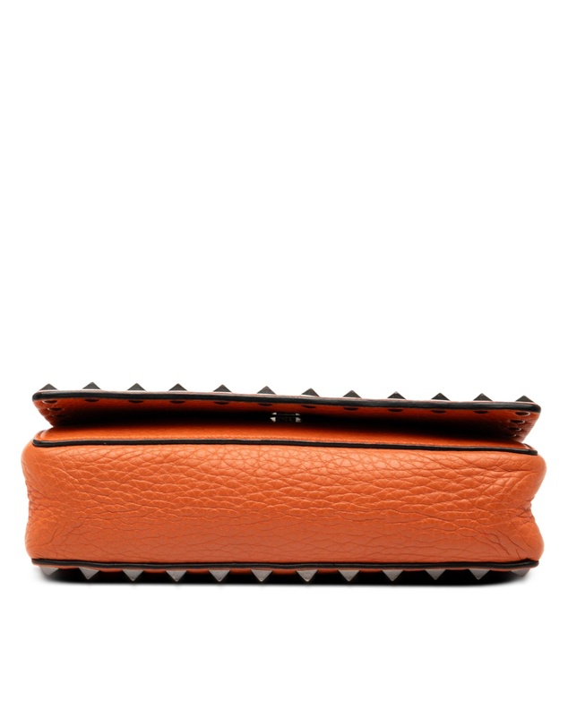 Pre-Loved by Azura Reborn - Pre-Loved Pebbled Calfskin Rockstud Clutch on Chain