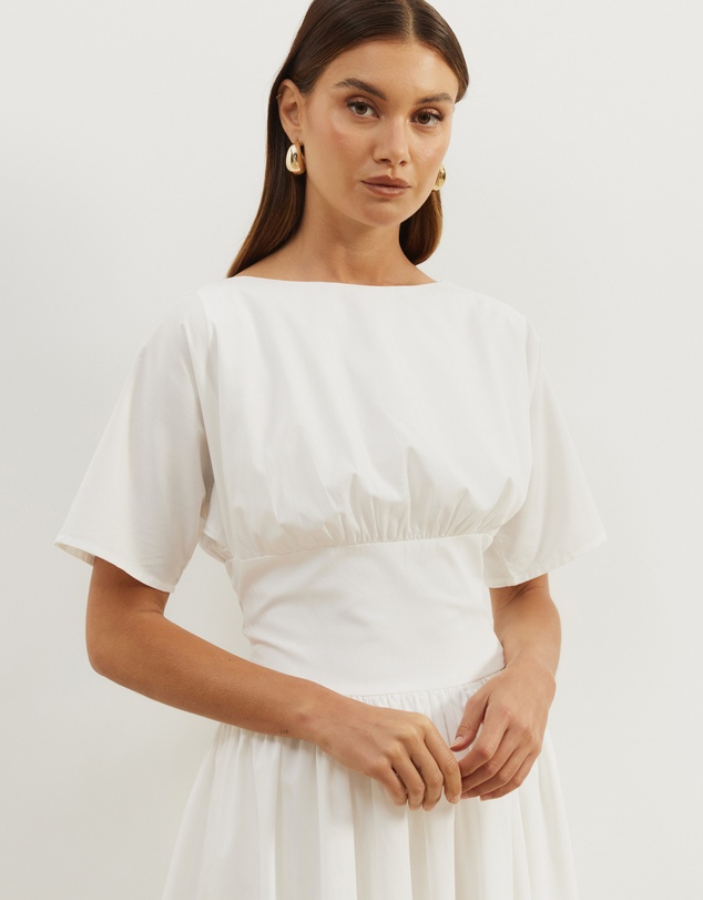 Atmos&Here - Nicky Cotton Poplin Midi Dress