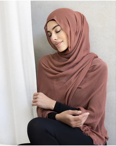 Mod Squad - Luxe Rayon Hijab Frayed Edge - ROSEY PINK 24