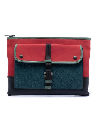 Pre-Loved by Azura Reborn - Pre-Loved Canvas and Nappa Intrecciato Clutch