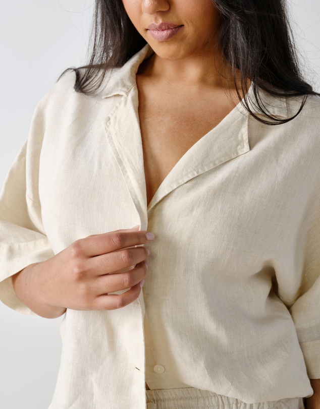 Linen House - Nimes Pure Linen Wide-Sleeved Shirt