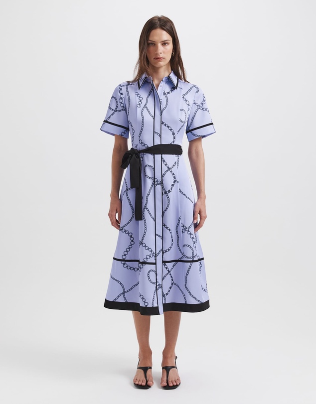 SABA - Chain Twill Belted Midi Dress
