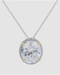Georgini - GEORGINI MIDNIGHT VELVET LIMITED EDITION SELENE TWO-TONE MOONLIGHT OVAL PENDANT