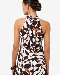 Forcast - Hazel Printed Halter Dress