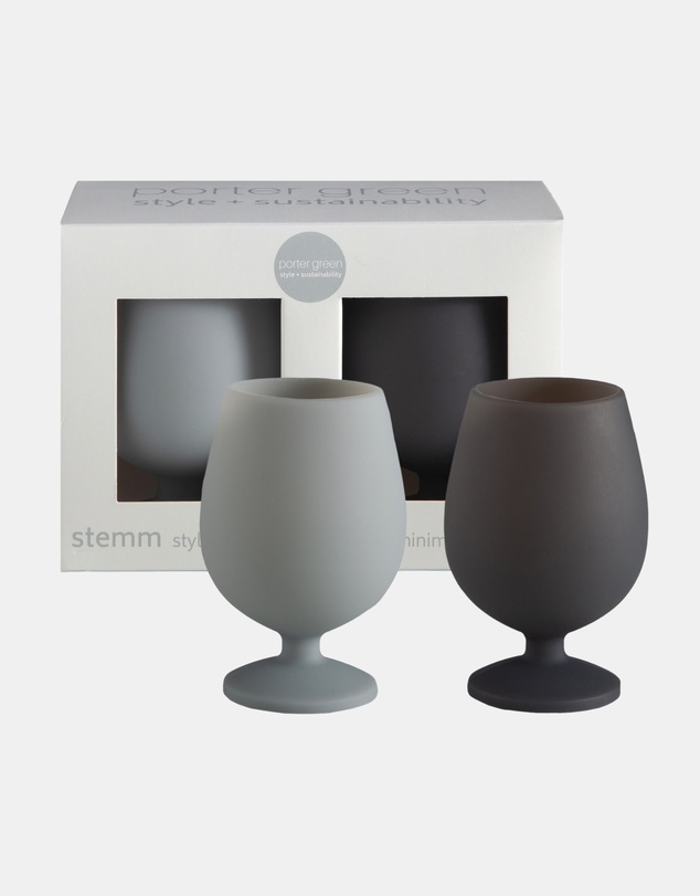 porter green - stemm | silicone unbreakable wine glasses