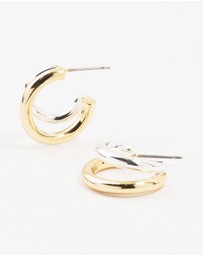 Lovisa - Mixed Metals Graduating Hoop Earrings