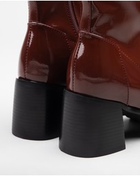 RAID - Allona Block heeled ankle boots in brown
