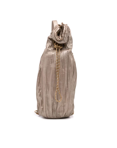 Pre-Loved by Azura Reborn - Pre-Loved chanel Pleated Leather Backpack Chain Detail