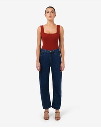 Forcast - Ella Square Neck Rib Knit