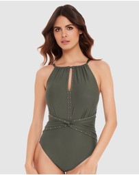 Magicsuit - Riveted Diana High Neck Tummy Control Swimsuit
