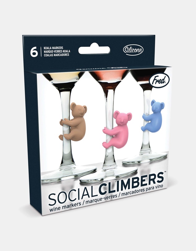 FRED - Social Climbers Koala Wine Markers Set of 6