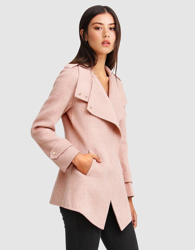 Belle & Bloom - Bad Girl Wool Blend Moto Coat