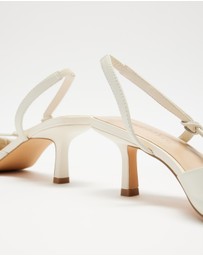 Atmos&Here - Calla Leather Sling Back Kitten Heels
