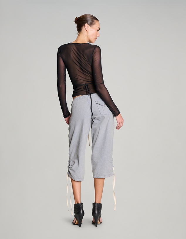 Love and Nostalgia - Wrap It Up Mesh Top - Black