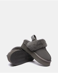 EVERAU - Australian Shepherd Ugg Waffle Platform Cow Suede Upper House Shoes