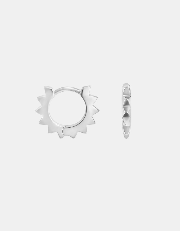 Dower & Hall - Women's Star Huggie Hoops in Sterling Silver
