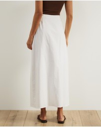 Atmos&Here - Hero Linen Blend Wrap Midi Skirt