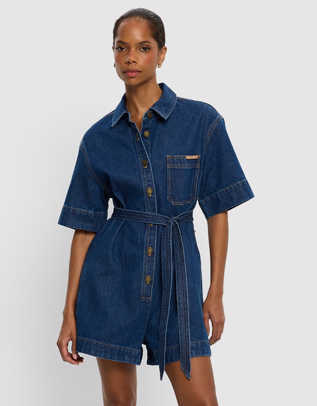KIVARI - Indie Denim Playsuit