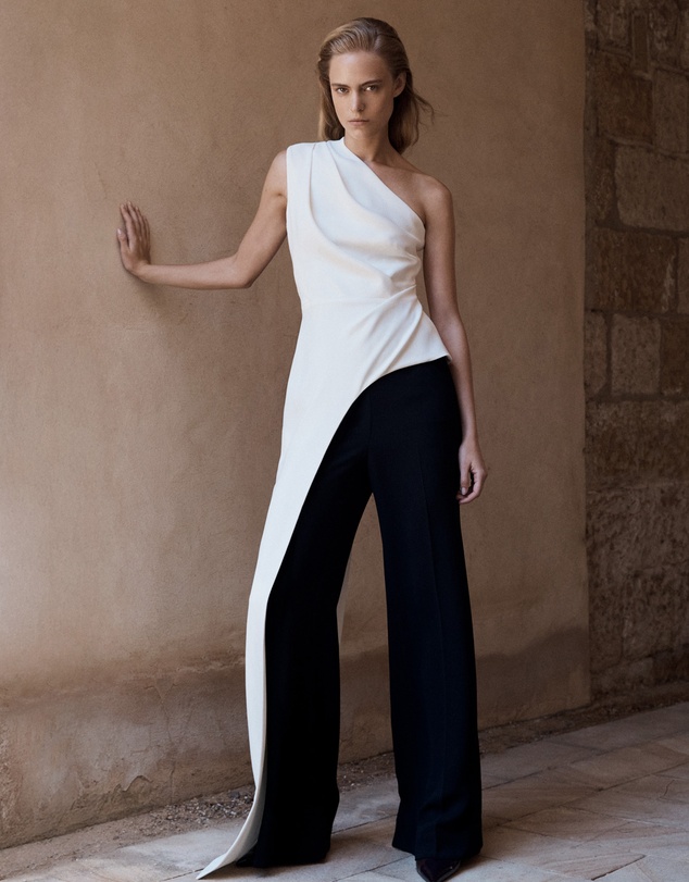 Carla Zampatti - Ivory Crepe One Shoulder Longline Top