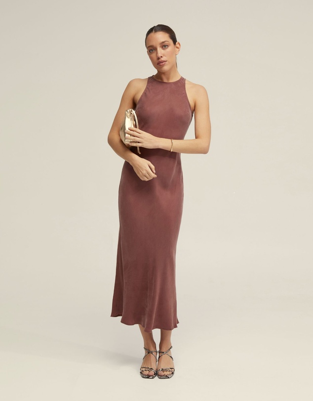 Fleur Cupro Midi Dress by Oxford Online | THE ICONIC | Australia