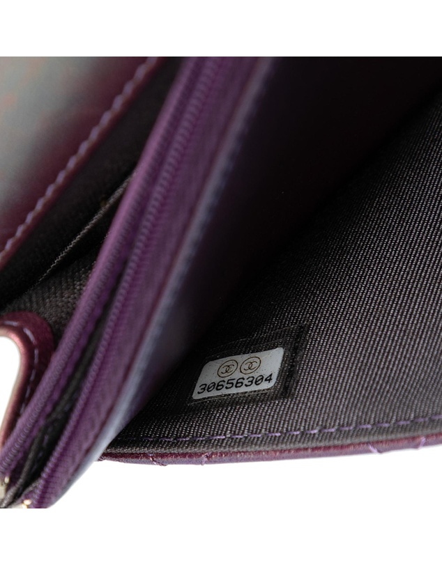 Pre-Loved by Azura Reborn - Pre-Loved CC Quilted Iridescent Lambskin Wallet on Chain