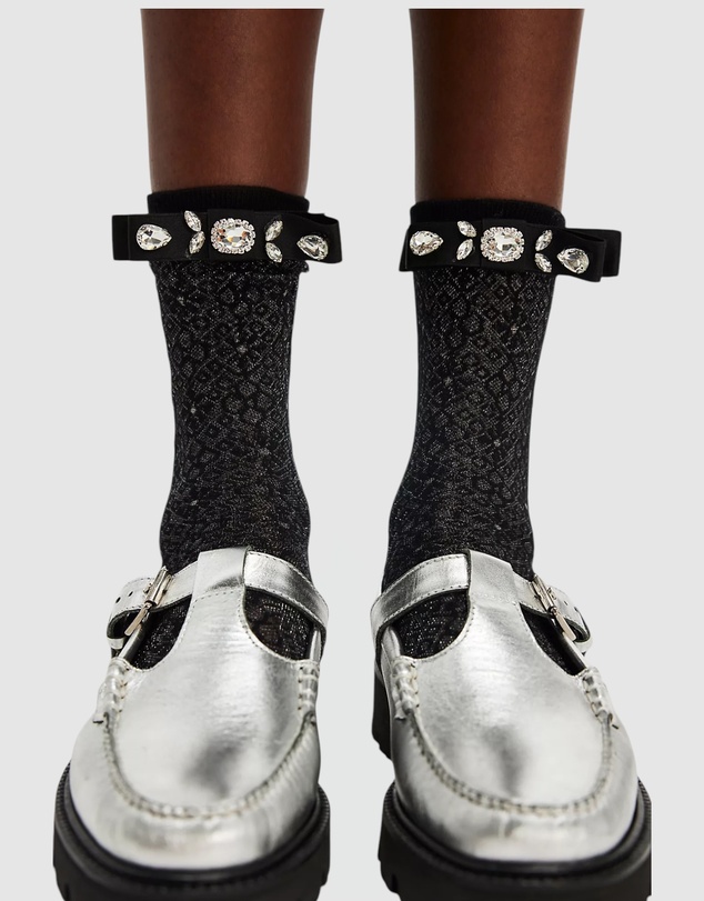 High Heel Jungle - Crystal Craze Bow Sock