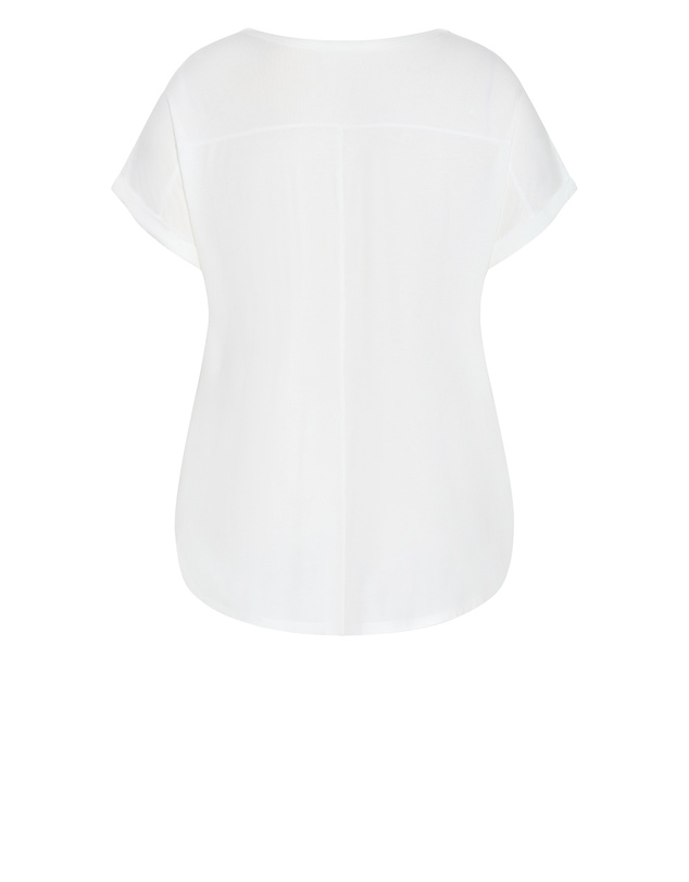 City Chic - Plus size Kiran Hi-Lo Tee - ivory