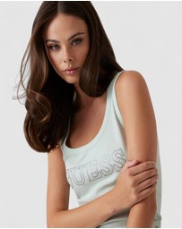 GUESS - Sleeveless Embellished Logo Tank Top