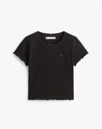 Tommy Hilfiger - Ruffle Ribbed Top - Kids