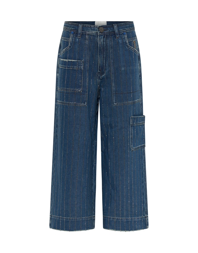 ONE TEASPOON - Bad Boys High Waist Wide Leg Denim Jeans - Glitter Highway