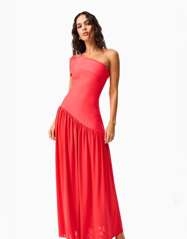 Elliatt - Jesselle Asymmetrical Gown in Coral