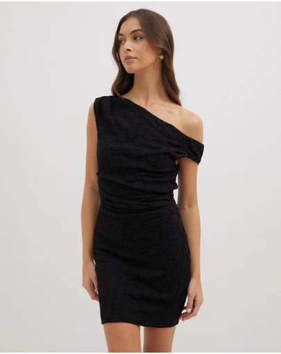 Dazie - Heart Of Lace Gathered Mini Dress
